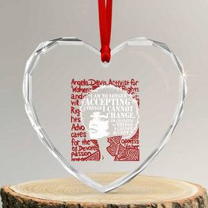 Angela Davis Inspirational Quote Heart Crystal Glass Ornament Black History Month TS14 Transparent Glass 3'' Heart Print Your Wear