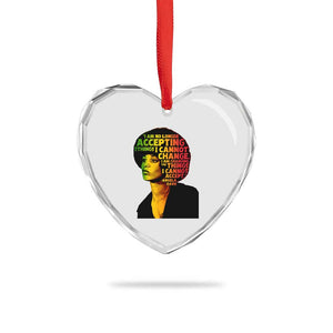 Angela Davis Inspirational Quote Heart Crystal Glass Ornament Black History Month Afro Woman Activist TS10 Print Your Wear