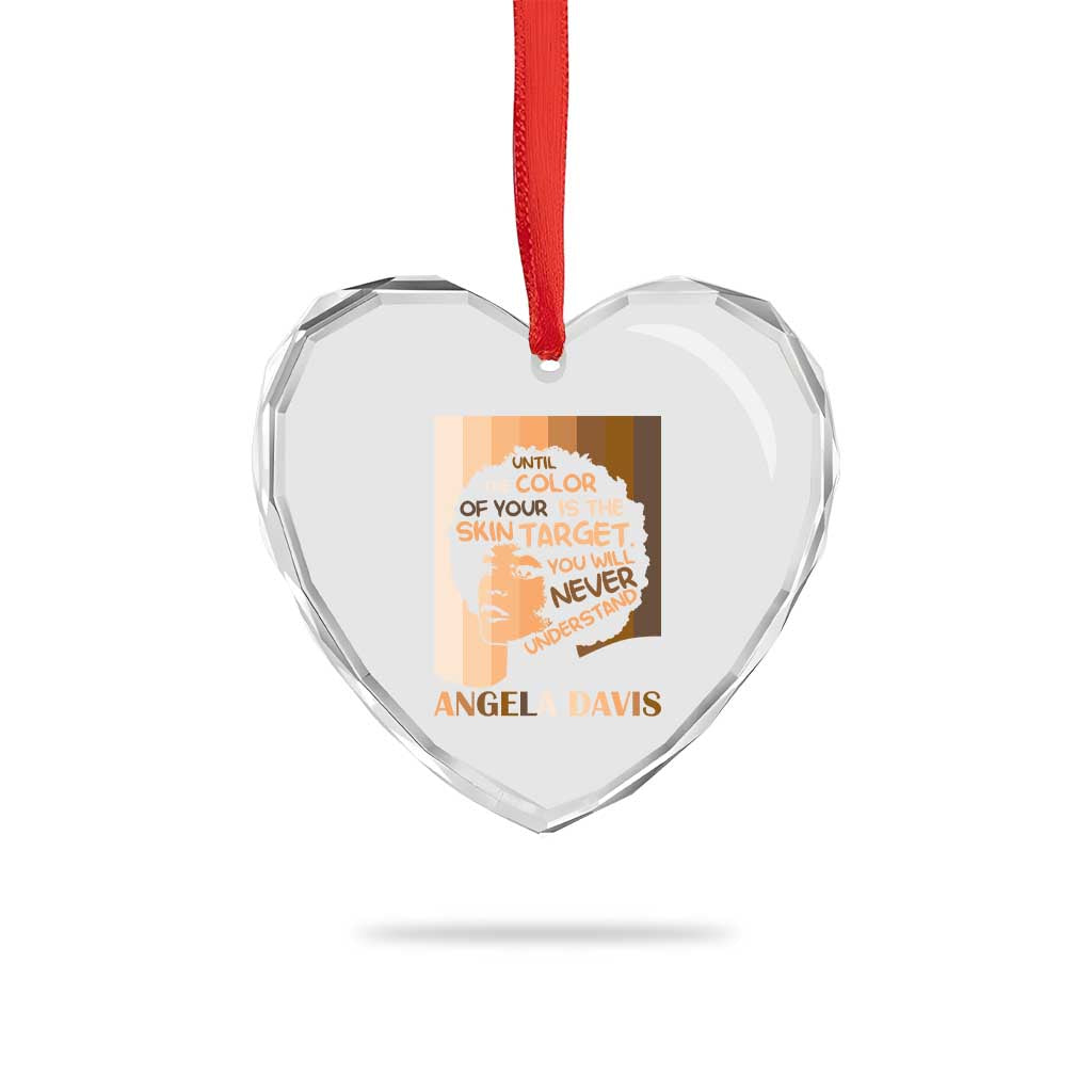 Angela Davis Inspirational Quote Heart Crystal Glass Ornament Black Pride Melanin TS14 Print Your Wear