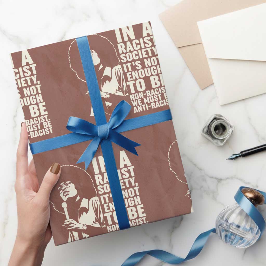 Angela Davis Inspirational Quote Wrapping Paper Roll TS14 Mocha Print Your Wear
