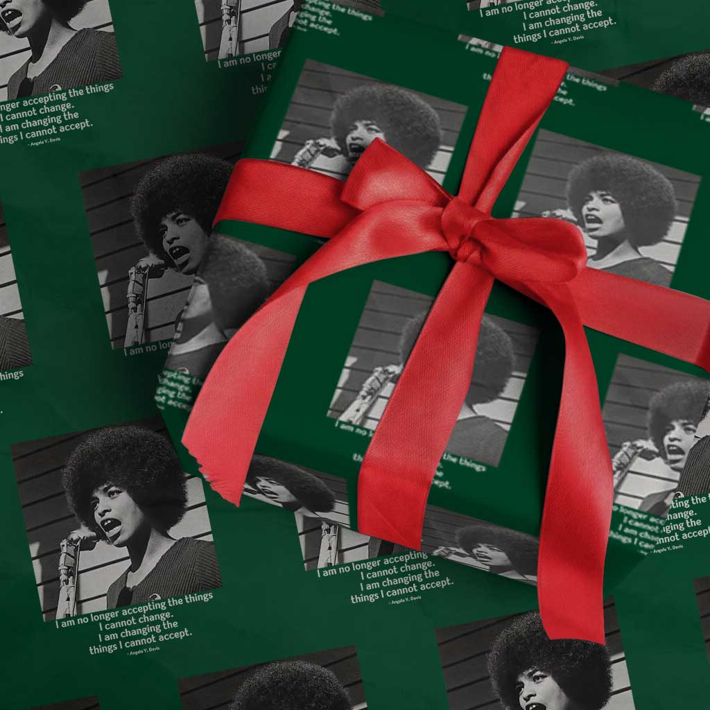 Angela Davis Inspirational Quote Wrapping Paper Roll Black History African Pride Power TS14 Green Print Your Wear