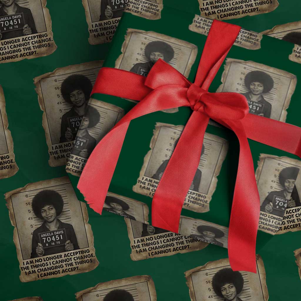 Angela Davis Inspirational Quote Wrapping Paper Roll Black History Melanin TS14 Green Print Your Wear
