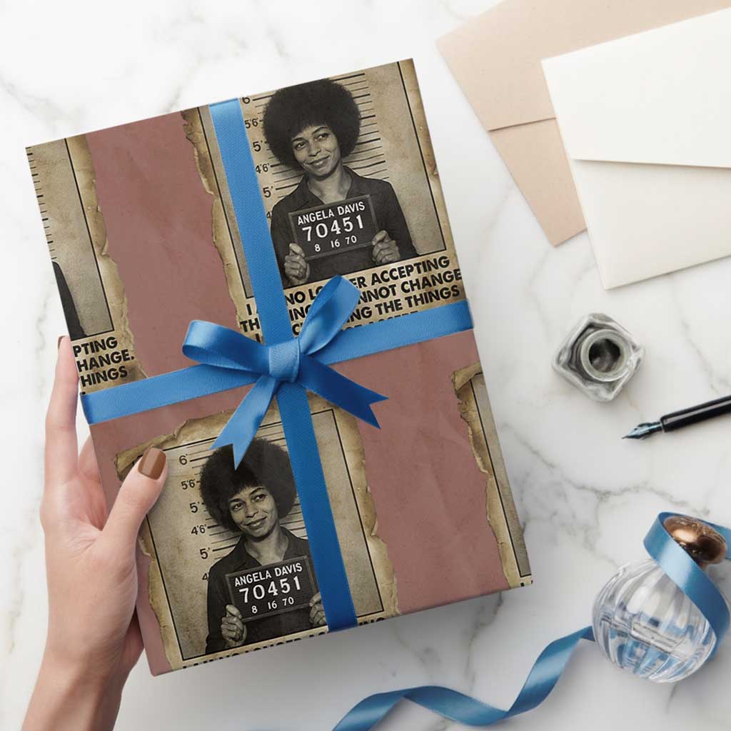 Angela Davis Inspirational Quote Wrapping Paper Roll Black History Melanin TS14 Mocha Print Your Wear