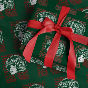 Angela Davis Inspirational Quote Wrapping Paper Roll Black History Month TS14 Green Print Your Wear