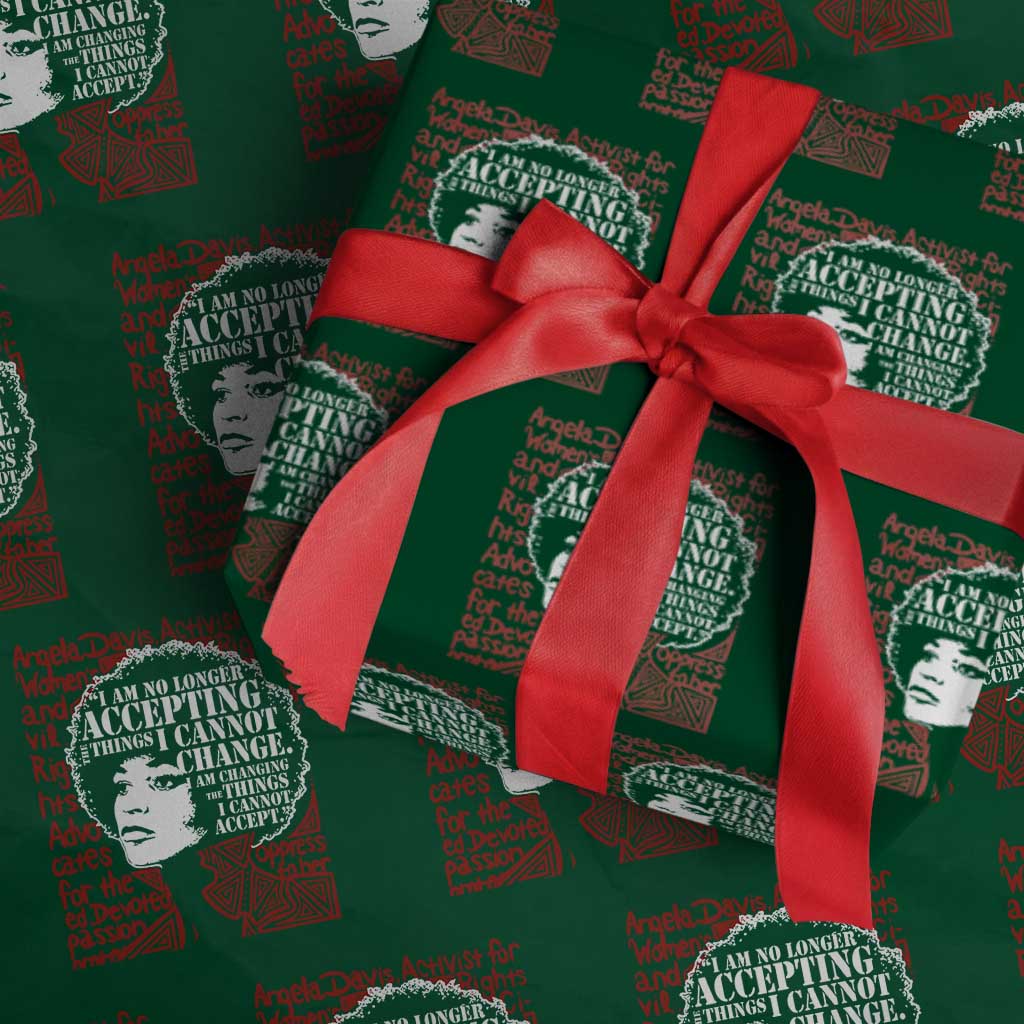 Angela Davis Inspirational Quote Wrapping Paper Roll Black History Month TS14 Green Print Your Wear