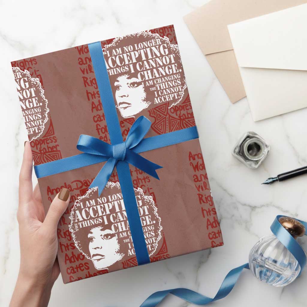 Angela Davis Inspirational Quote Wrapping Paper Roll Black History Month TS14 Mocha Print Your Wear