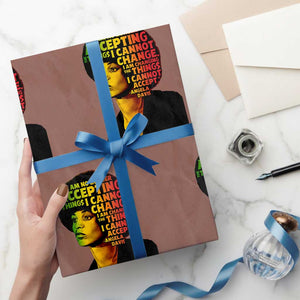 Angela Davis Inspirational Quote Wrapping Paper Roll Black History Month Afro Woman Activist TS10 Mocha Print Your Wear