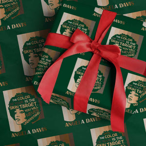 Angela Davis Inspirational Quote Wrapping Paper Roll Black Pride Melanin TS14 Green Print Your Wear