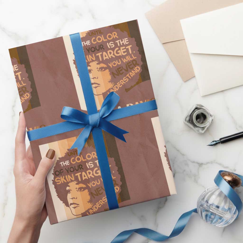 Angela Davis Inspirational Quote Wrapping Paper Roll Black Pride Melanin TS14 Mocha Print Your Wear