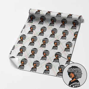 Angela Davis Inspirational Quote Wrapping Paper Roll I Am No Longer Accepting The Things I Cannot Change TS14 Christmas Plaid Print Your Wear
