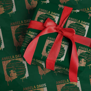 Angela Davis Quote Wrapping Paper Roll I Am No Longer Accepting The Things I Cannot Change TS14 Green Print Your Wear