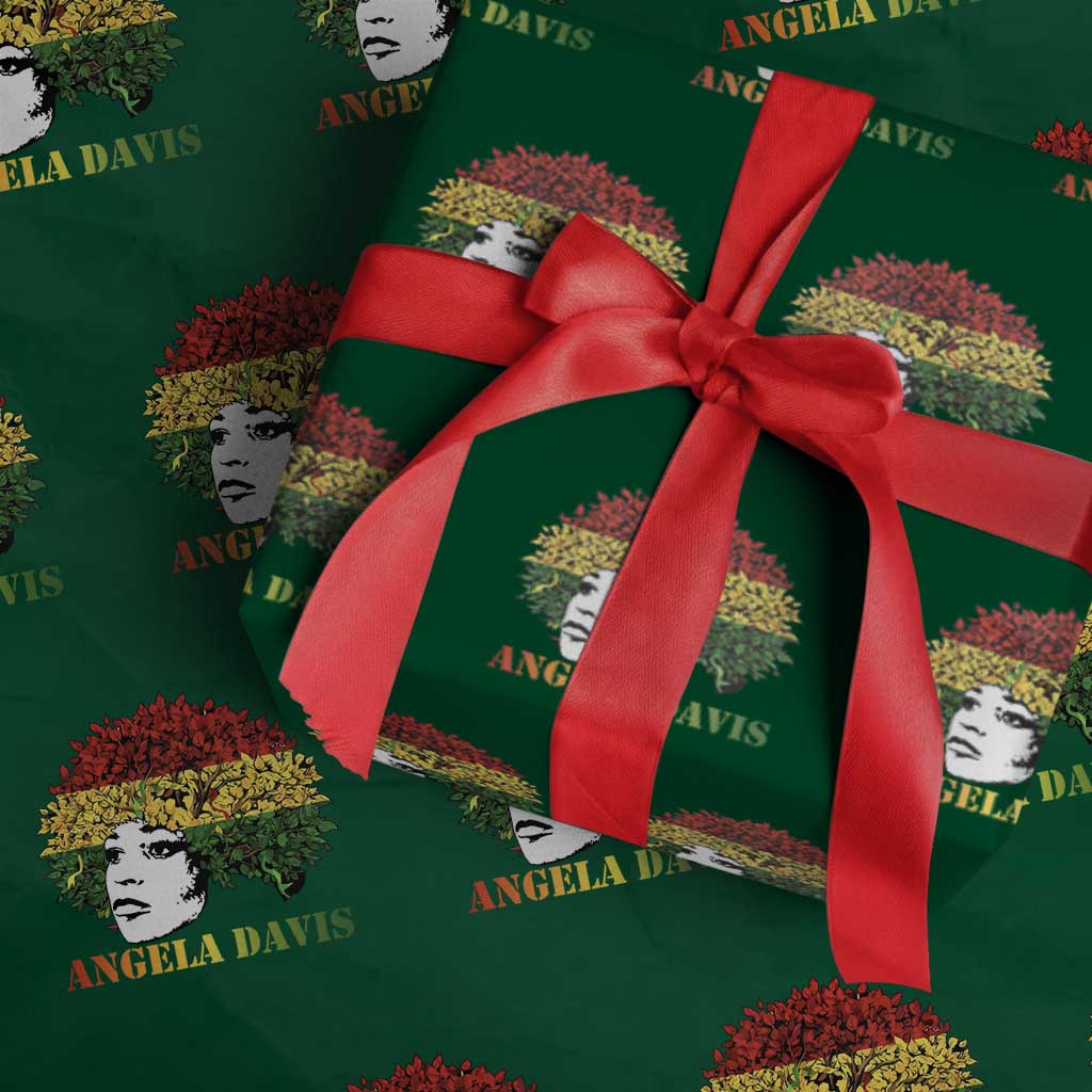 Angela Davis Wrapping Paper Roll Black History Month TS14 Green Print Your Wear