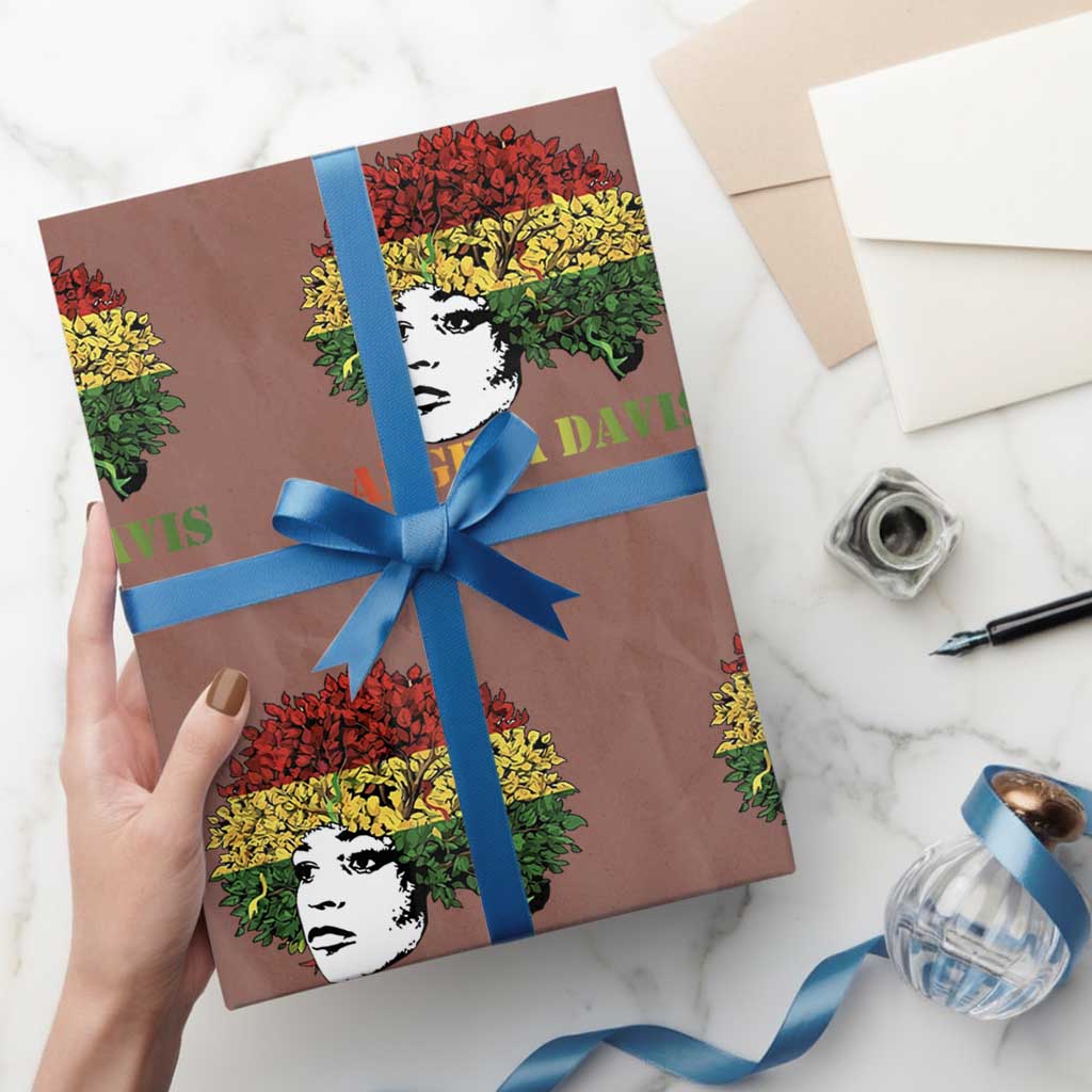 Angela Davis Wrapping Paper Roll Black History Month TS14 Mocha Print Your Wear