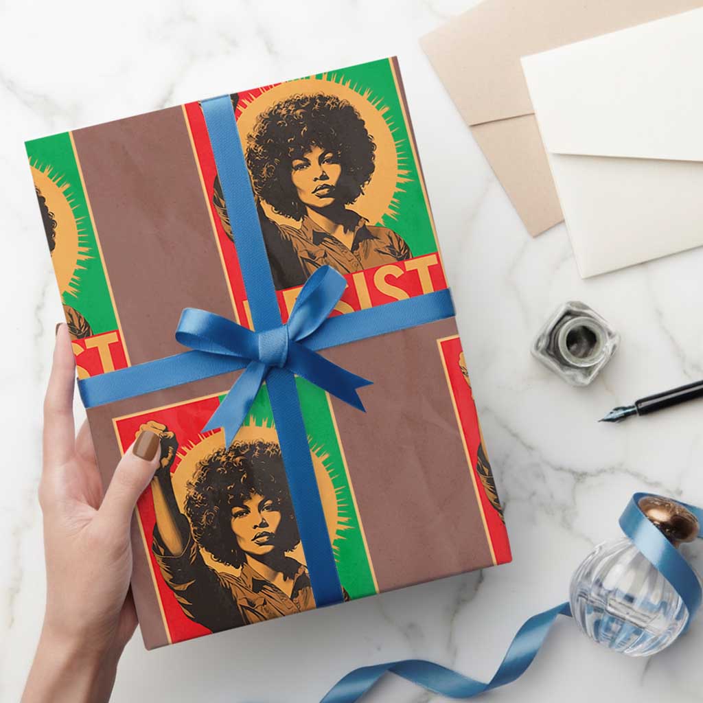 Angela Davis Wrapping Paper Roll Political Protest Resist Civil Rights Freedom TS14 Mocha Print Your Wear