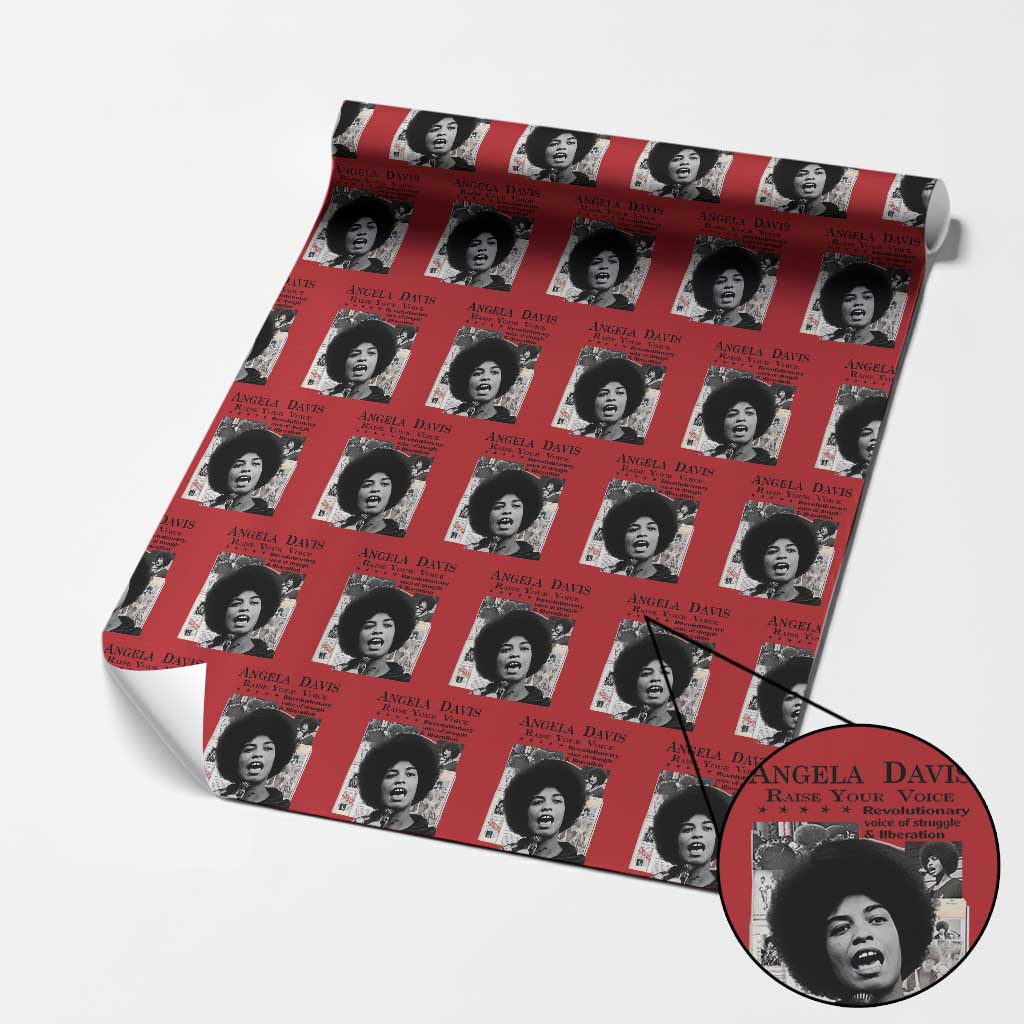 Angela Davis Wrapping Paper Roll Raise Your Voice Revolutionary Power Liberation TS02 Red Print Your Wear