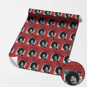 Angela Davis Wrapping Paper Roll Raise Your Voice Revolutionary Power Liberation TS02 Red Print Your Wear