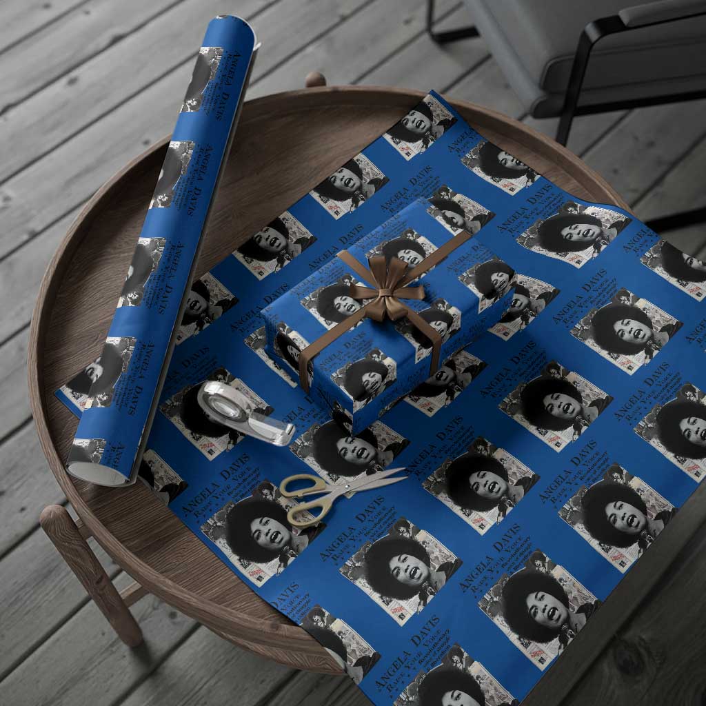 Angela Davis Wrapping Paper Roll Raise Your Voice Revolutionary Power Liberation TS02 Blue Print Your Wear