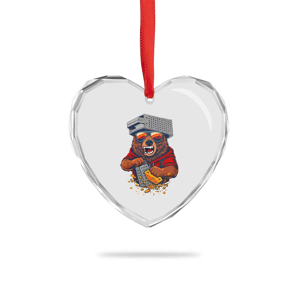 Angry Bear Grating Cheese Heart Crystal Glass Ornament Grater Rage Crushing for Fierce Football Fans TS02 Print Your Wear