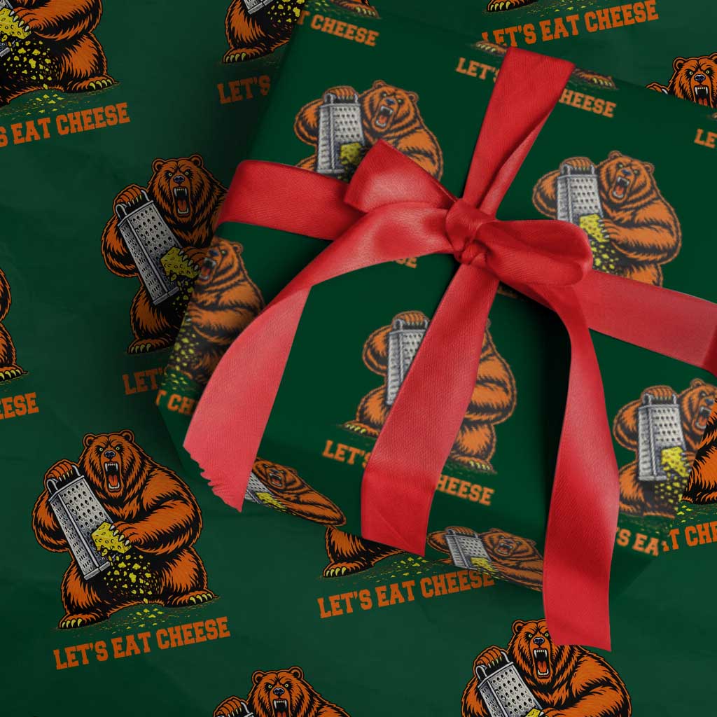 Angry Bear Grating Let's Eat Cheese Wrapping Paper Roll CFB Game Day Sport Fan TS10 Green Print Your Wear