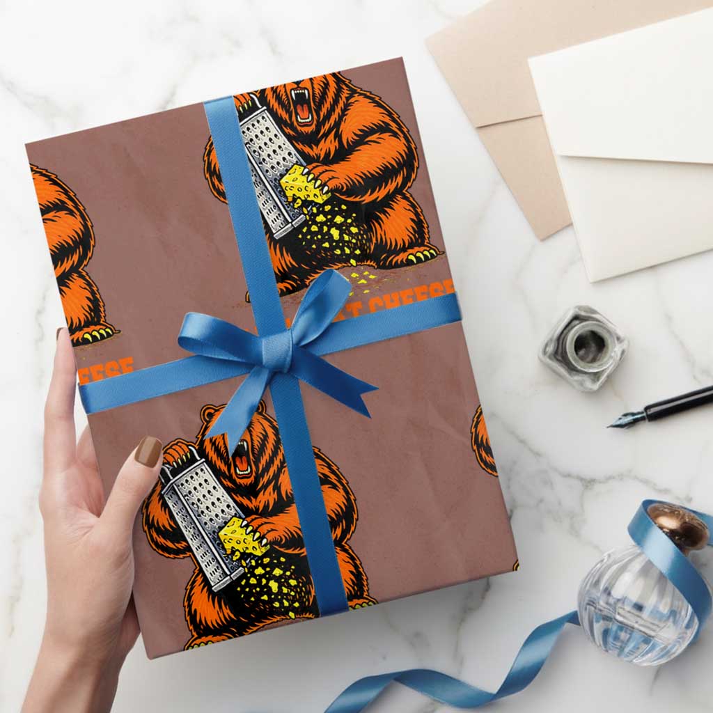 Angry Bear Grating Let's Eat Cheese Wrapping Paper Roll CFB Game Day Sport Fan TS10 Mocha Print Your Wear