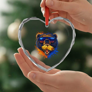 Angry Bear Lets Eat Cheese Heart Crystal Glass Ornament CFB Game Day Sport Fan TS10 Print Your Wear