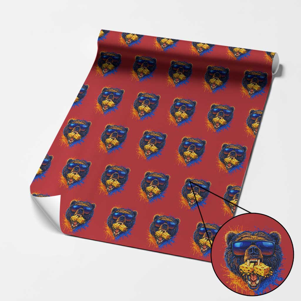 Angry Bear Lets Eat Cheese Wrapping Paper Roll CFB Game Day Sport Fan TS10 Red Print Your Wear