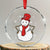 Angry Snowman Funny Xmas Crystal Glass Ornament TS09 Transparent Glass 3'' Circle Print Your Wear
