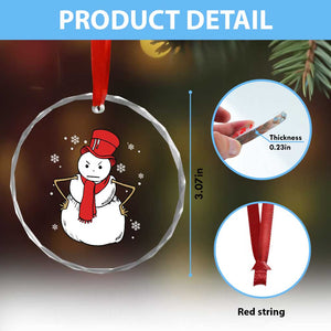 Angry Snowman Funny Xmas Crystal Glass Ornament TS09 Print Your Wear