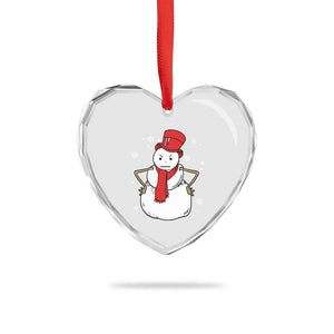 Angry Snowman Funny Xmas Heart Crystal Glass Ornament TS09 Print Your Wear