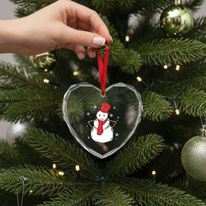 Angry Snowman Funny Xmas Heart Crystal Glass Ornament TS09 Print Your Wear