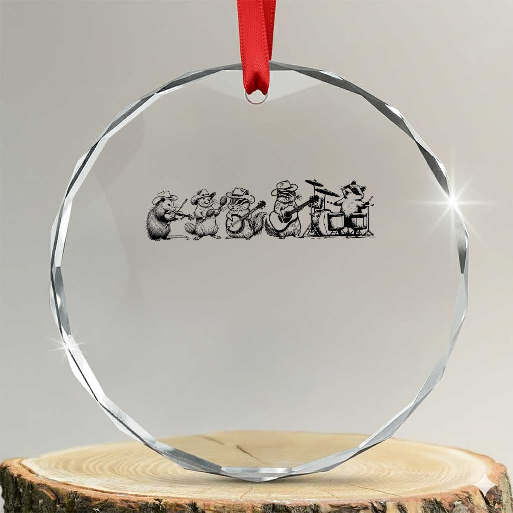 Animal Band Crystal Glass Ornament Funny Forest Animals Playing Instruments Vintage Music Lovers TS10 Transparent Glass 3'' Circle Print Your Wear