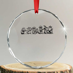 Animal Band Crystal Glass Ornament Funny Forest Animals Playing Instruments Vintage Music Lovers TS10 Transparent Glass 3'' Circle Print Your Wear