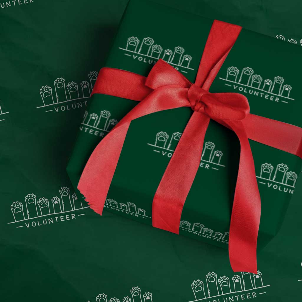 Animal Shelter Volunteer Wrapping Paper Roll Cat Dog Rescue Supporter TS10 Green Print Your Wear