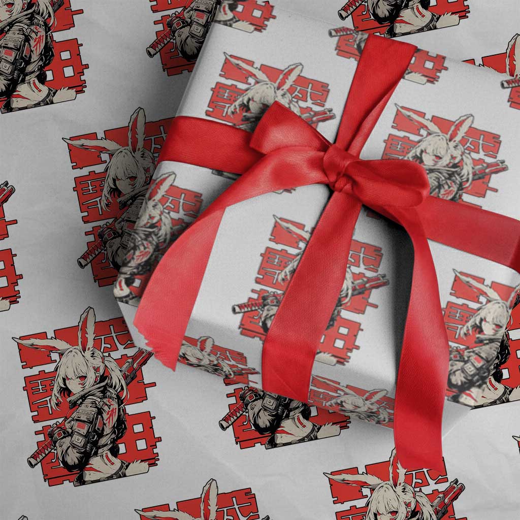 Anime Manga Cyberpunk Wrapping Paper Roll Techwear Harajuku Style Bunny Girl TS02 White Print Your Wear