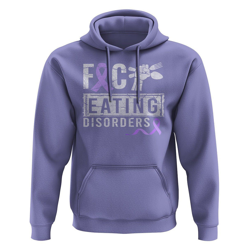Anorexia Awareness Hoodie FxxK Eating Disorders Purple Ribbon TS09 Violet Printyourwear