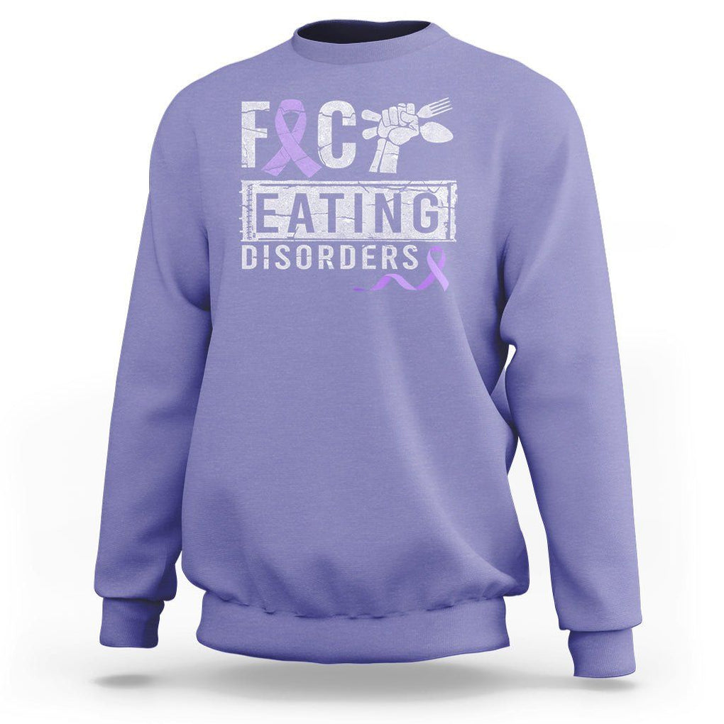 Anorexia Awareness Sweatshirt FxxK Eating Disorders Purple Ribbon TS09 Violet Printyourwear