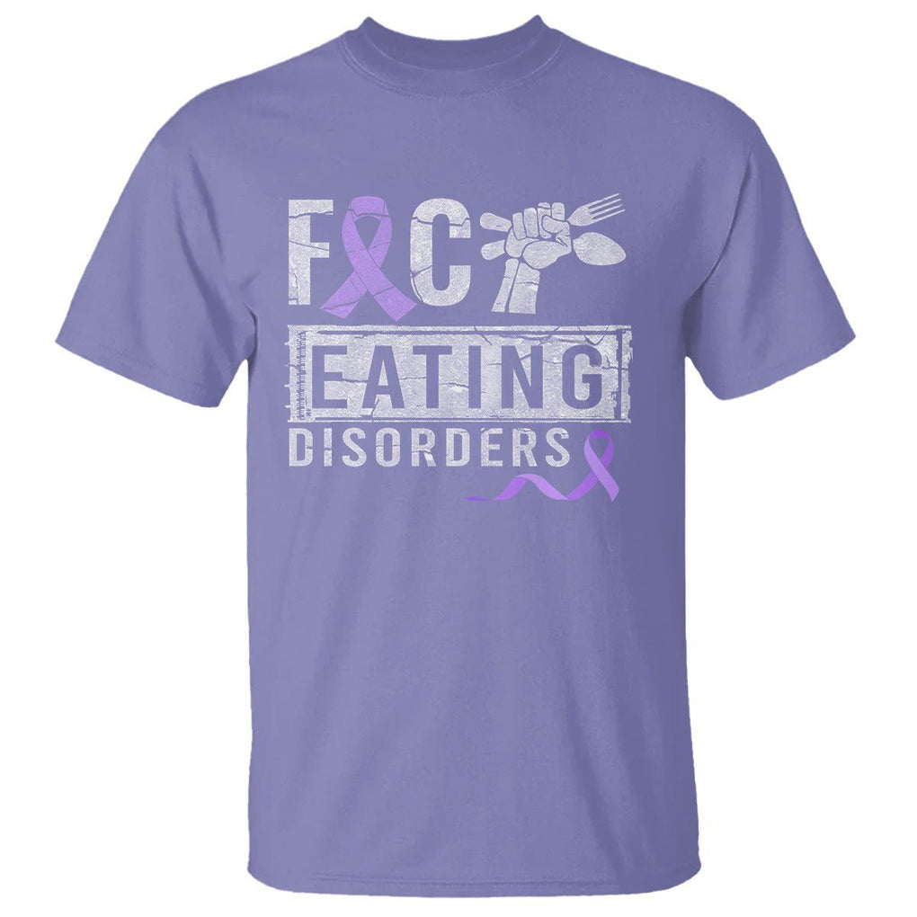 Anorexia Awareness T Shirt FxxK Eating Disorders Purple Ribbon TS09 Violet Printyourwear
