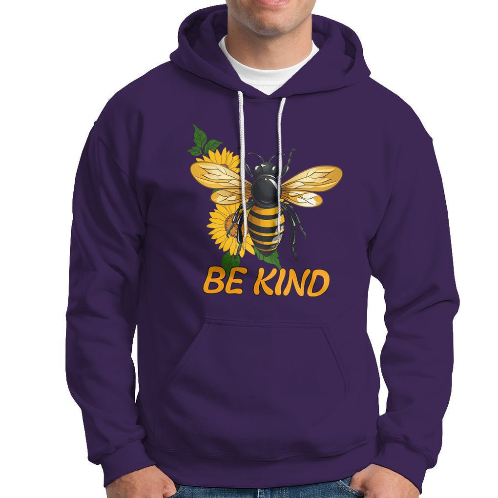 Anti Bullying Hoodie Be Kind Floral Bee Choose Kindness TS02 Purple Printyourwear