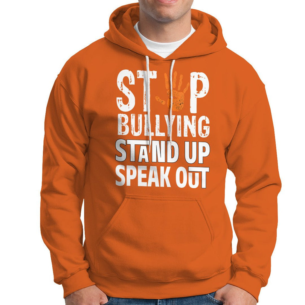 Anti Bullying Hoodie Stop Bullying Orange Stand Up Speak Out TS02 Orange Printyourwear