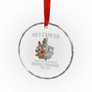 Anti Cancer Skeleton Middle Finger Crystal Glass Ornament Floral Fck Cancer TS02 Print Your Wear