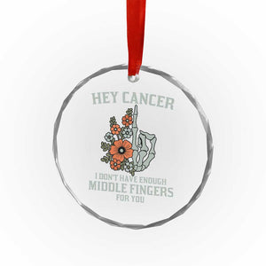 Anti Cancer Skeleton Middle Finger Crystal Glass Ornament Floral Fck Cancer TS02 Print Your Wear