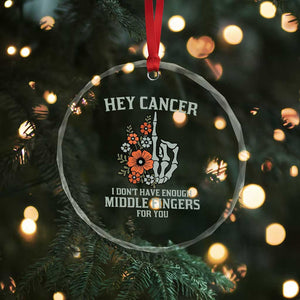 Anti Cancer Skeleton Middle Finger Crystal Glass Ornament Floral Fck Cancer TS02 Print Your Wear