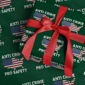 Anti Crime Pro Safety Wrapping Paper Roll Mayor Resistance Protest Jacob Political TS11 Green Print Your Wear
