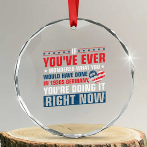 Anti Fascist Crystal Glass Ornament Political Activism Human Rights TS10 Transparent Glass 3'' Circle Print Your Wear