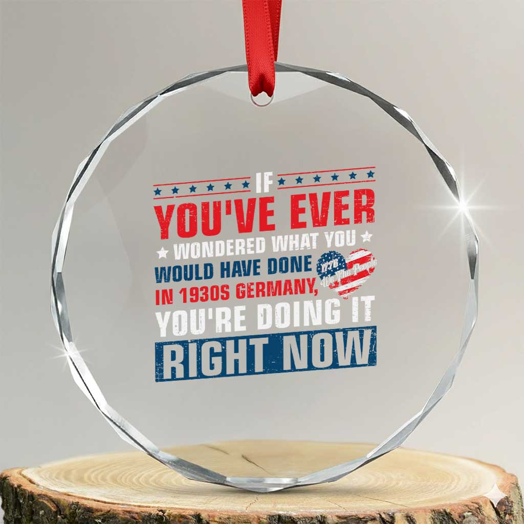 Anti Fascist Crystal Glass Ornament Political Activism Human Rights TS10 Transparent Glass 3'' Circle Print Your Wear