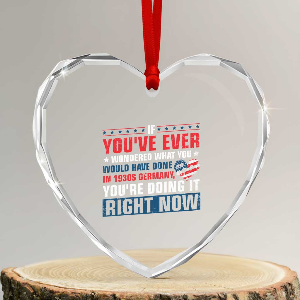 Anti Fascist Heart Crystal Glass Ornament Political Activism Human Rights TS10 Transparent Glass 3'' Heart Print Your Wear