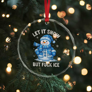 Anti ICE Christmas Crystal Glass Ornament Retro Blue Snowman Let It Snow But Fuck Ice TS10 Print Your Wear