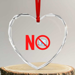 Anti ICE Heart Crystal Glass Ornament No ICE Protest Symbol Anti Immigration Enforcement TS14 Transparent Glass 3'' Heart Print Your Wear