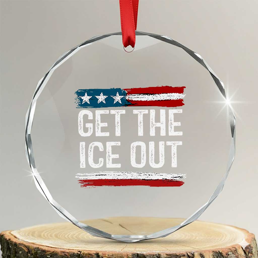Anti ICE Immigration Protest Human Rights Crystal Glass Ornament TS14 Transparent Glass 3'' Circle Print Your Wear