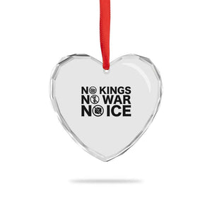 Anti Monarchy Political Heart Crystal Glass Ornament No Kings No Wars No Ice TS12 Print Your Wear